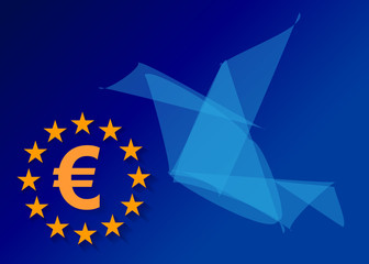 Euro Euroland  Pakt Fiskalny  Origami Vogel - obrazy, fototapety, plakaty