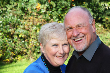 Senior couple laughing and in love