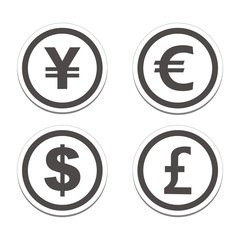 Obraz premium currency circle sticker sets