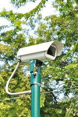 Security Camera or CCTV in green park