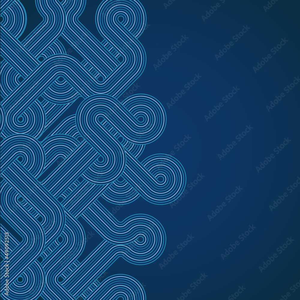 Poster abstracy blue background with twisted lines