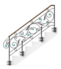Wrought iron stairs railing