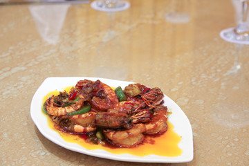 shrimp in hot chili sauce asian food