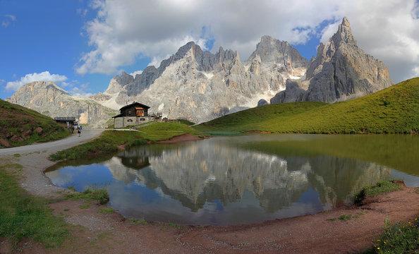 Italy beauty, Dolomity, chalet Segantini under Pala peak