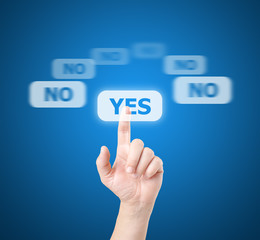 Finger selects touchscreen - YES