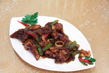 fried chicken in soy sauce asian food