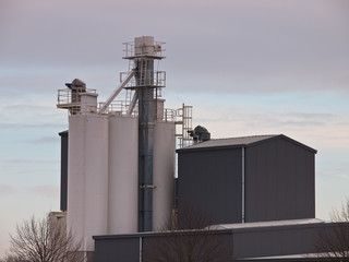 Grey factory building