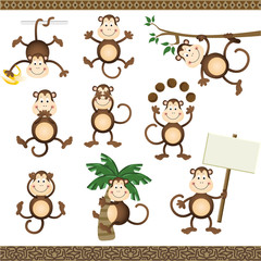 Monkey in varying positions
