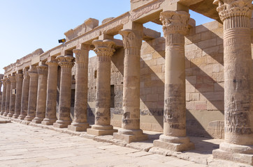 Fototapeta premium Colonnade at the Philae Temple of Isis, Egypt