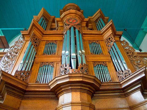 Wooden church organ