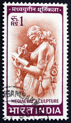 Postage stamp India 1966 Woman Writing Letter