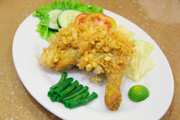 indonesian fried chicken named ayam kremes