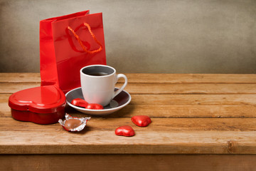 Valentine's Day still life with heart shape chocolate