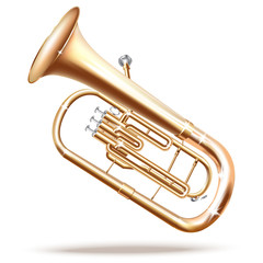 Obraz na płótnie Canvas Klasyczny baryton róg / eufonium tuba - ilustracji wektorowych