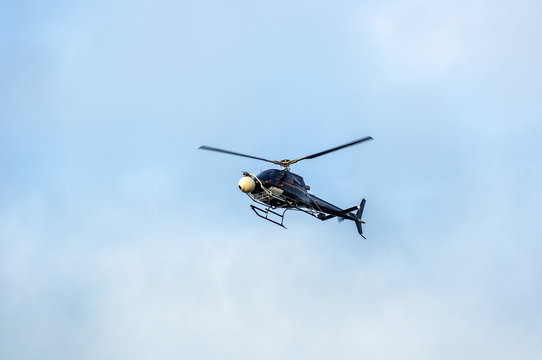 Helicopter flying in the sky