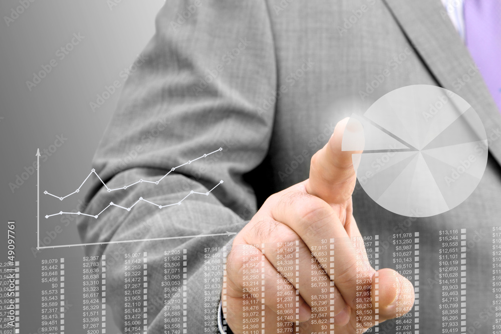 Fototapete Businessman Analyzing Financial Chart