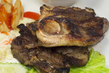 Grilled Lamb Shoulder With Wedges