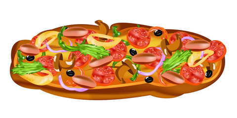 Traditional delicious Italian vegetable pizza