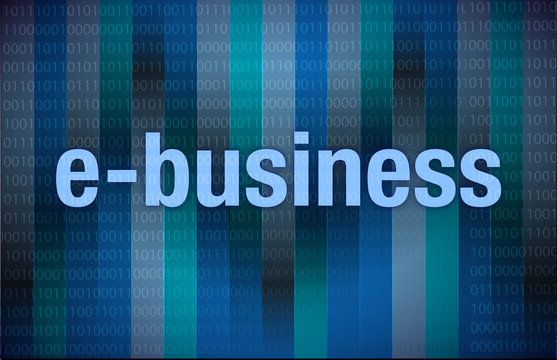 E-business on digital background