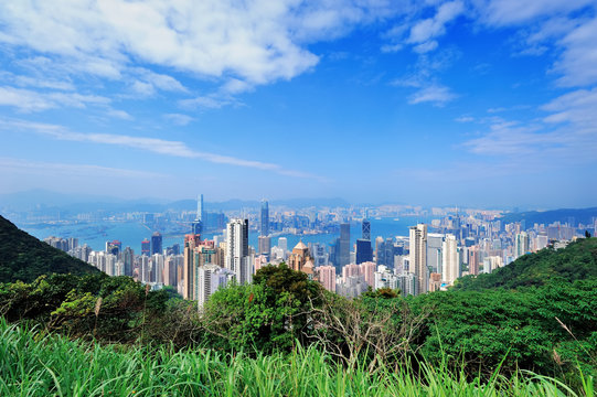 Hong Kong mountain top view