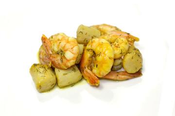 crevettes et saint-jacques