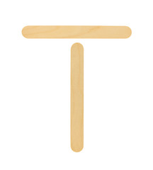 T-tongue depressor isolated on white background