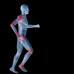 High resolution conceptual 3D human with inflammation