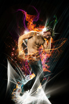 Abstract Image of Dancer with Headphones