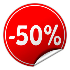 -50% discount sticker