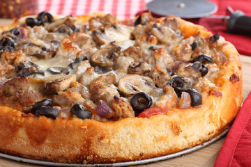 Deep Dish Pizza Closeup