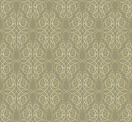 Seamless pattern. Retro vector motif. Elegant wallpaper.