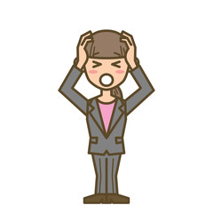 ビジネスウーマン　FW01　全身　パニック