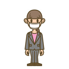 ビジネスウーマン　FW01　全身　マスク