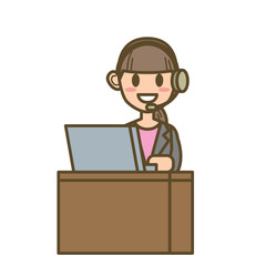 ビジネスウーマン　FW01　全身　オペレーター