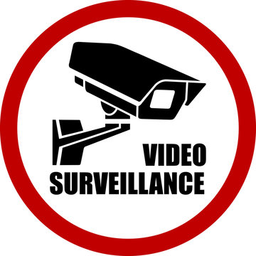 round video surveillance sign
