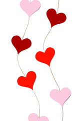 Hearts garlands isolated on white background