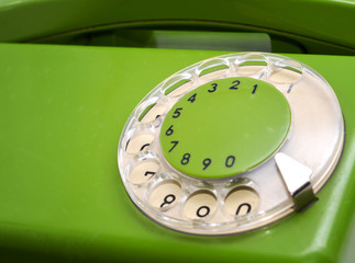 Old rotary phone close up