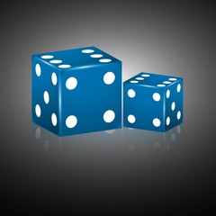 abstract blue dices reflection vector
