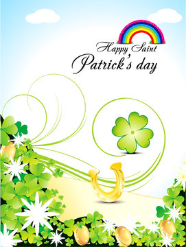 abstract s.t.patricks day background with rainbow
