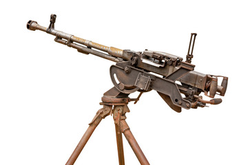Old gun at museum isolate on white