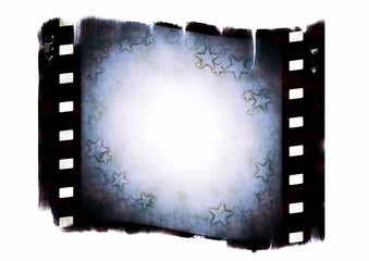 Obraz premium Old blank film strip with stars texture isolated