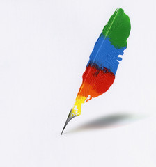 feder farben phantasie konzept