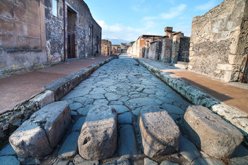Pompeii street, Italy.