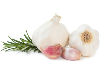 heads of garlic isolated on white background_II