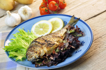 sea bream with salad