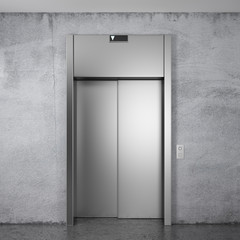 Modern elevator with closed doors © ekostsov