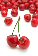 Group of sweet cherries