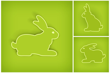 Easter bunny on green