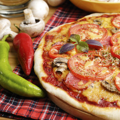 Pizza with mushrooms