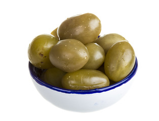 Pickled tomatoes isolated on the white background